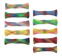 Jagowa Lot de 10 tubes en maille tissée avec billes pour réduire l'irritabilité, jouets pour enfants, jouets à presser pour apaiser le TDAH, le fidétisme du marbre ajoute l'autisme