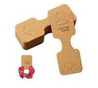 Jagowa Lot de 100 cartes de présentation faites à la main en papier kraft pour ranger et exposer des bijoux, bracelets, boucles d'oreilles, élastiques à cheveux, colliers et étiquettes à suspendre