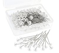 Jagowa Lot de 100 épingles à tête diamant transparent avec boîte de rangement - Idéales pour la couture, les travaux manuels, la décoration de mariage et les bouquets
