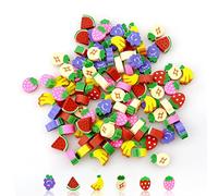 Jagowa Lot de 100 mini gommes en caoutchouc en forme de fruit mignon pour cadeaux de fête, récompenses en classe (fruits) (BG-2207-50)