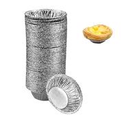 Jagowa Lot de 100 plateaux en aluminium pour tarte, muffin, pain et tarte aux œufs - Parfait pour la cuisson et la cuisson de pâtisseries, gâteaux, etc