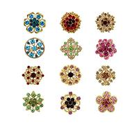 Jagowa Lot de 12 broches en strass, Small, Strass