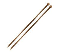 Jagowa Lot de 2 aiguilles à tricoter longues en bambou pour débutants professionnels (6 mm)