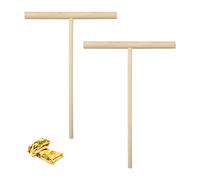 Jagowa Lot de 2 épandeurs à crêpes en bois naturel en forme de T 12 x 16 cm