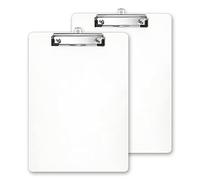 Jagowa Lot de 2 porte-blocs A5 en plastique avec clip discret pour infirmières, bureau, école (bleu, blanc)