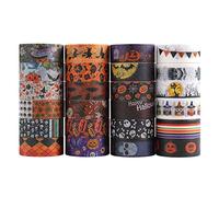 Jagowa Lot de 24 rouleaux de ruban adhésif Washi Halloween
