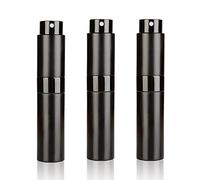 Jagowa Lot de 3 atomiseurs de parfum rechargeables de 8 ml - Distributeur de parfum portable pour voyage - Noir
