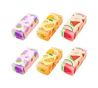 Jagowa Lot de 6 jolies gommes rectangulaires en caoutchouc pour étudiants, fournitures scolaires
