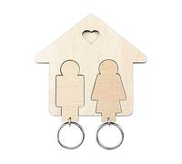 Jagowa Porte-clés mural en bois pour couple - Décoration pour la maison - Cadeau de Saint-Valentin
