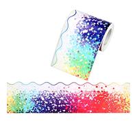 Jagowa Rouleau de papier autocollant pour tableau d'affichage - Bordure colorée à pois pour salle de classe, bureau