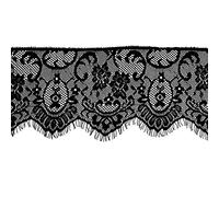Jagowa Ruban en dentelle florale avec bord en dentelle et broderie - Parfait pour la couture et la décoration de vêtements (noir)