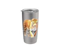 Jaguar chassant une panthère Gobelet isotherme en acier inoxydable double paroi