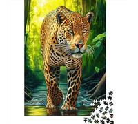 Jaguar dans la Jungle 1000 Pièce Carton Extra Épais Puzzle Classique Collecteurs Impossible Difficile Défi du Jeu Éducatif 52x38cm/1000pcs