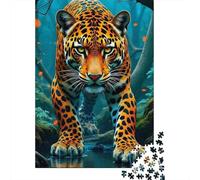 Jaguar en forêt Puzzle 1000 Pièces Puzzle Adulte Classiques De l'art De La Décoration 38x26cm/1000pcs