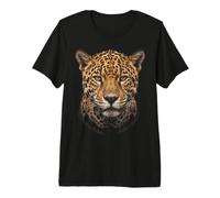 Jaguar Face Forêt Tropicale Faune Sauvage Nature Jaguar T-Shirt Haut de Gamme