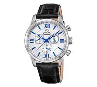 JAGUAR J884/1 Montre de la Collection ACAMAR, boîtier de 41,5 mm argenté avec Bracelet en Cuir Noir pour Homme