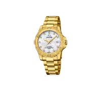 JAGUAR J898/1 Montre de la Collection Woman, boîtier de 34 mm Blanc avec Bracelet en Acier plaqué pour Femme