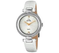 JAGUAR Montre modèle J832 / 1 de la Collection Cosmopolitan, boîtier Blanc 34,5 mm avec Bracelet en Cuir Blanc pour Femme Adulte Unisexe J832/1