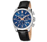 JAGUAR Montre modèle J866/2 de la Collection ACAMAR, boîtier de 43 mm Bleu avec Bracelet en Cuir Noir pour Homme