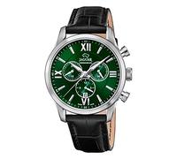 JAGUAR Montre modèle J884/3 de la Collection ACAMAR, boîtier de 41,5 mm Vert avec Bracelet en Cuir Noir pour Homme, Unique, Bracelet