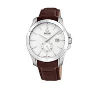 JAGUAR, Montre, Montre de Luxe pour Vous accompagner au Quotidien, J878/1 Montre de la Collection ACAMAR avec boîtier de 44 mm argenté et Bracelet en Cuir Marron pour Homme