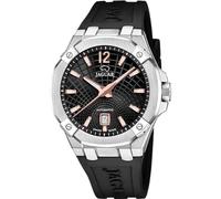 JAGUAR Montre pour Homme J1030/4 Diplomatic Boîtier en Acier Inoxydable Gris Bracelet en Caoutchouc Noir