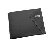 JAGUAR Portefeuille homme en cuir véritable, compartiments cartes avec protection RFID et porte-monnaie, Noir - Mod.7, Modello 7, Classique