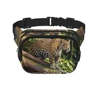 Jaguar Sac banane imperméable et réglable en forme de chat sur un arbre pour femme - Sac banane tendance et décontracté pour la course à pied, l'entraînement, la randonnée, les voyages, noir, taille