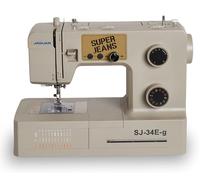 Jaguar SJ-34E Machine à Coudre Robuste Super Jeans | 34 Points | Électronique | Table d'Extension | Enfile-Aiguille Auto | Canette à Insérer | Moteur Servo | LED | Bras Libre | Pour Tissus Épais