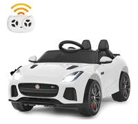 Jaguar Voiture Électrique 12V/4,5 pour Enfants 3-8 Ans, Télécommande 2.4G, 3-5 km/h,2 Moteur, MP3, USB, TF, Récit Blanc