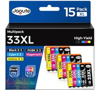 Jagute 15 Pack 33XL Cartouche d'encre Compatible avec Epson 33XL Multipack