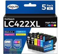 Jagute 5 Pack LC422XL Compatible avec Cartouche Brother LC422 LC422VAL LC422XL pour Brother MFC-J5345DW MFC-J5340DW MFC-J5740DW MFC-J6940DW MFC-J6540DW Imprimantes (2 Noir 1 Cyan 1 Magenta 1 Jaune)