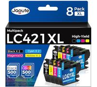 Jagute 8 Pack LC421XL Cartouche d’Encre Compatible avec Brother LC421 XL Cartouche LC421XLVAL pour Brother DCP-J1050DW DCP-J1140DW MFC-J1010DW DCP-J1800DW Imprimante (2 Noir 2 Cyan 2 Magenta 2 Jaune)