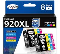 Jagute 8 Packs Cartouche 920 XL Compatible pour HP 920 Cartouche d'encre 920XL Compatible avec HP Officejet 6500A 7500A 6000 7500 7000 Imprimante (2 Noir, 2 Cyan, 2 Magenta, 2 Jaune)