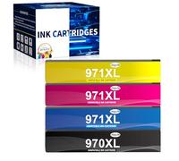 Jagute Lot de 4 cartouches d'encre 970XL 971XL compatibles avec HP 970 pour HP 971, cartouches de rechange pour HP Officejet Pro X476dw X576dw X451dw X551dw