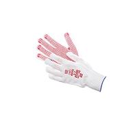 Jah 5032 coton/nylon tricot gant, picots, niveau intermédiaire, blanc, Taille 10, Lot de 24