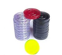 JaHaNa Sports Lot de 20 pièces de monnaie en cristal transparent Carrom de 6 mm avec 2 bâtons en plastique et 10 g de poudre disco de 6 mm