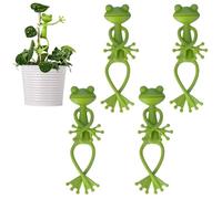 JAHEMU Supports de Plantes Grenouille Support pour Plantes en Plastique pour Plantes en Pot Traction de Vigne Décoration Jardin Intérieur et Extérieur 4 Pièces