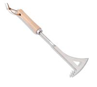 Jahenway Désherbeur de fissures, 34 cm, suceur plat en acier inoxydable avec poignée en bois, spatule en forme de L pour jardin, pelouse, cour, patio, terrasse, pavé, mousse, petit outil de jardinage