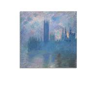 JAHER Claude Monet Peintures - (Maisons du Parlement Londres, 1900) Poster Art mural Cadeaux Décoration de chambre à coucher Décoration d'intérieur Peinture sur toile 30 x 30 cm