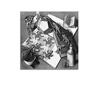 JAHER M.C. Escher Peintures d'art - (reptiles) Poster Impression sur toile Peinture murale Art Décoration moderne Décoration d'intérieur Idée cadeau 40 x 40 cm