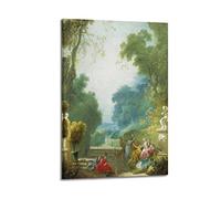 JAHER Peinture de Jean Honore Fragonard - (Un jeu de coquillage chauds) - Impression sur toile - Décoration murale moderne pour chambre familiale - 20 x 30 cm