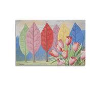 JAHER Peinture sur toile René Magritte - La langue des couleurs - Décoration murale moderne - 50 x 75 cm