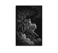 JAHER Poster Death on the Pale Horse par Gustave Dore Art mural peinture décorative 50 x 75 cm