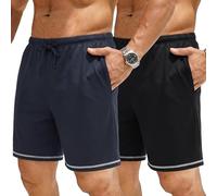 Jahetuul Short de Pyjama Homme en Coton Uni avec Poches | Coton doux, taille élastique, poches pratiques pour dormir, se détendre et rester à l’aise à la maison.