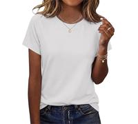 Jahetuul T-Shirt Femme Manches Courtes Coupe Ample Uni | Manches courtes, coupe ample pour une tenue facile à porter au quotidien, au bureau, en voyage et pendant les loisirs.
