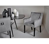 Jahnke Savic Kent Chaise de Salle à Manger en Velours Anthracite Gris/Noir