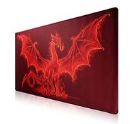 Jahosin Grand Tapis de Souris de Jeu avec Bords Cousus, [70x30 cm] Tapis de Souris étendu avec Base en Caoutchouc Naturel antidérapante pour joueur/bureau/bureau/maison-70x30 Red dragonus