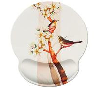 Jahosin Tapis de Souris avec Repose-Poignet,Repose-Poignet Ergonomique Noir Pur, Coussin de Poignet antidérapant Confortable en Mousse à mémoire de Forme pour Ordinateur et Bureau 25x23 Birdtwo