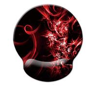 Jahosin Tapis de Souris avec Repose-Poignet,Repose-Poignet Ergonomique Noir Pur, Coussin de Poignet antidérapant Confortable en Mousse à mémoire de Forme pour Ordinateur et bureau-25x23 Abstract Art